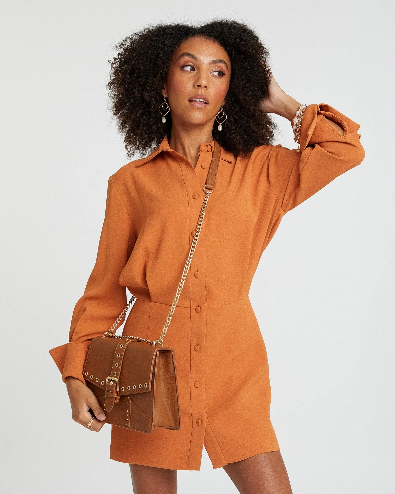 Tan Rachel Scarf Crossbody Bag