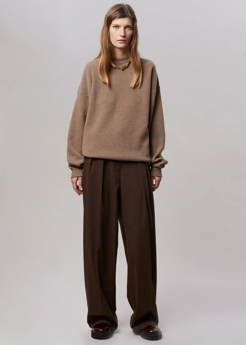 Tansy Pleated Trousers - Chocolate
