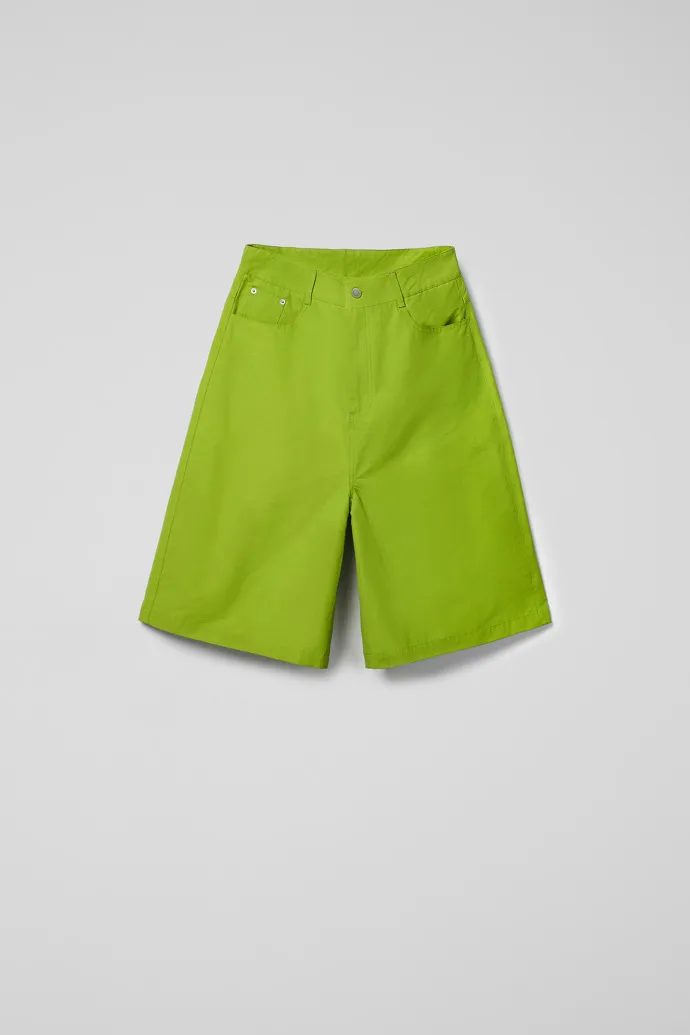 Tech Shorts Green Cotton/Nylon Shorts