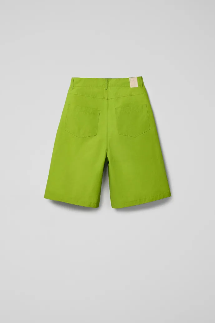 Tech Shorts Green Cotton/Nylon Shorts