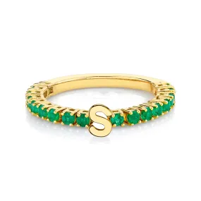 Tennis Ring - Emerald / 14k Yellow Gold