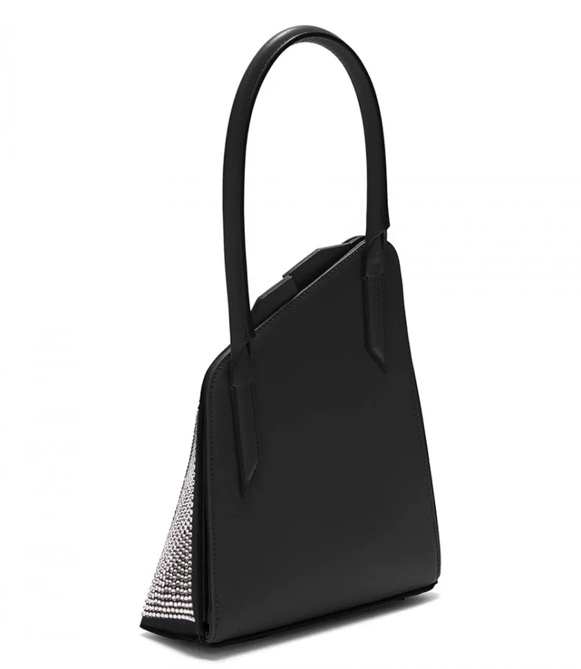 THE ATTICO''SUNSET'' CRYSTAL AND BLACK SHOULDER BAG