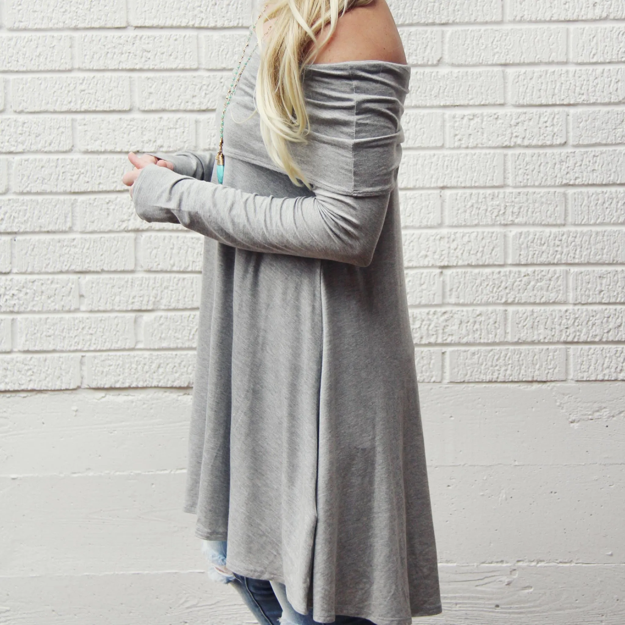 The Bailey Tunic Tee in Gray