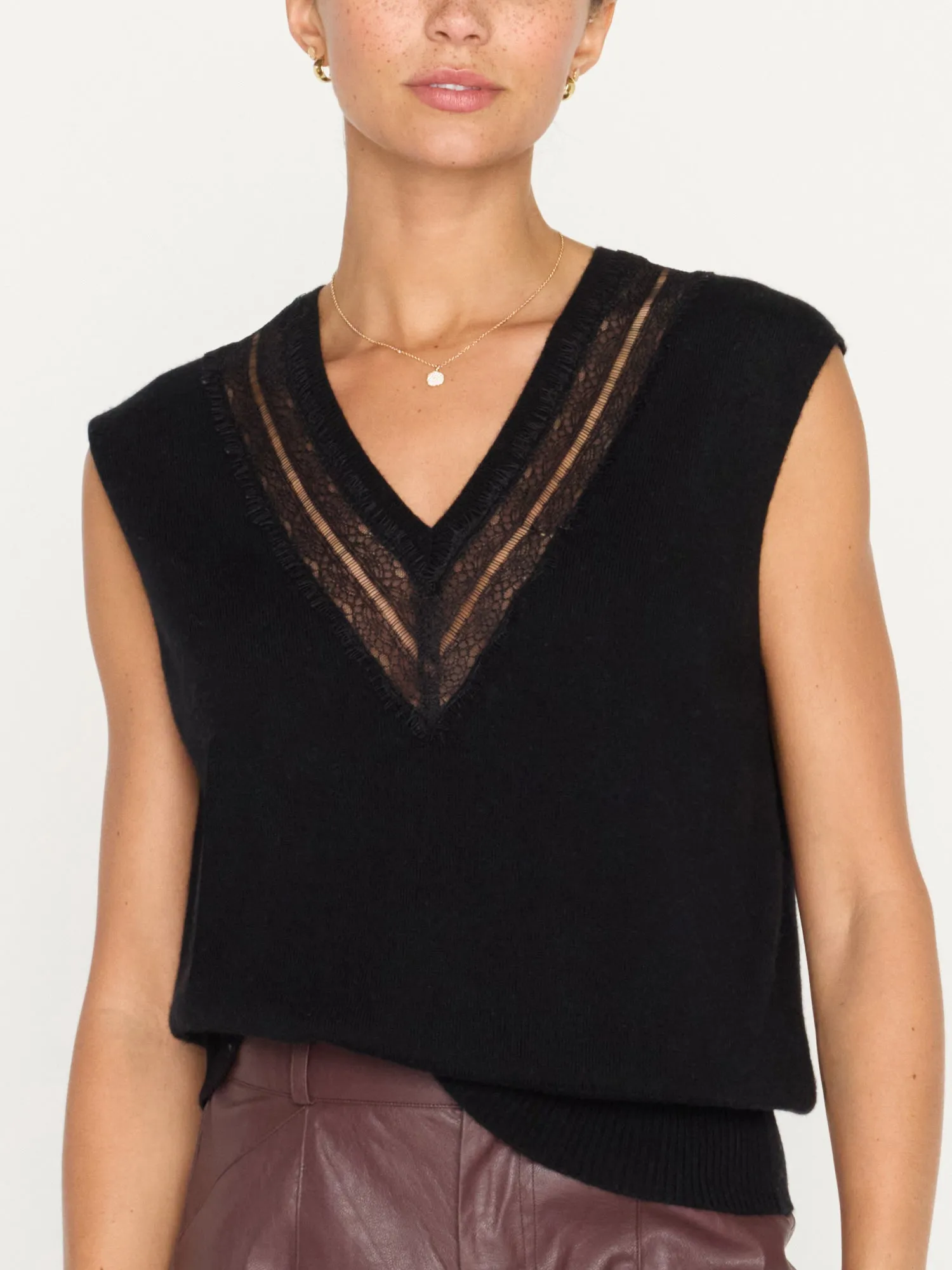 The Isla Lace V Neck Vest