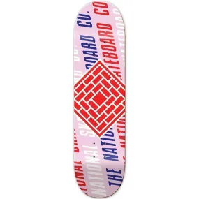 The National Logo Slant Pink Skateboard Deck 8.25