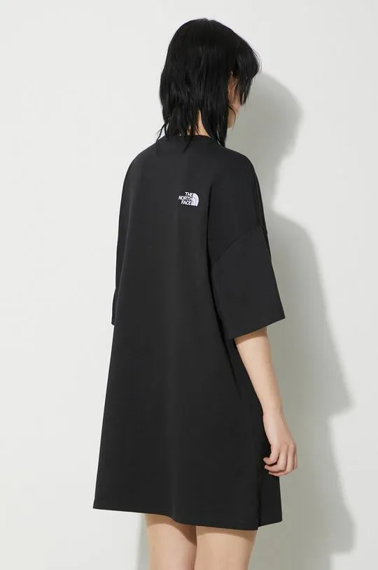 The North Face dress W S/S Essential Oversize Tee Dress black color NF0A87NFJK31
