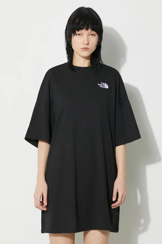 The North Face dress W S/S Essential Oversize Tee Dress black color NF0A87NFJK31