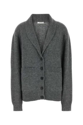 The Row Grey Silk Blend Irona Cardigan