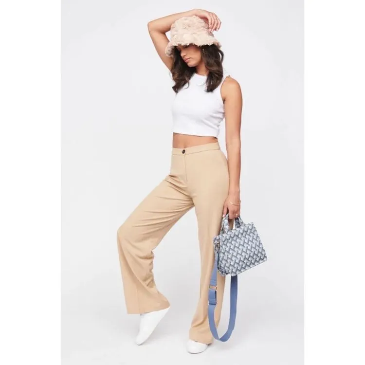 Theresa Mini Canvas Tote Handbag - Sky Blue