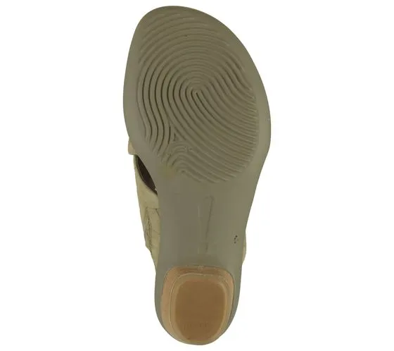 Think! Mules para mujer, sandalias de piel auténtica, pantuflas con aspecto trenzado, zapatos sin cordones 3-000594-7000 verde