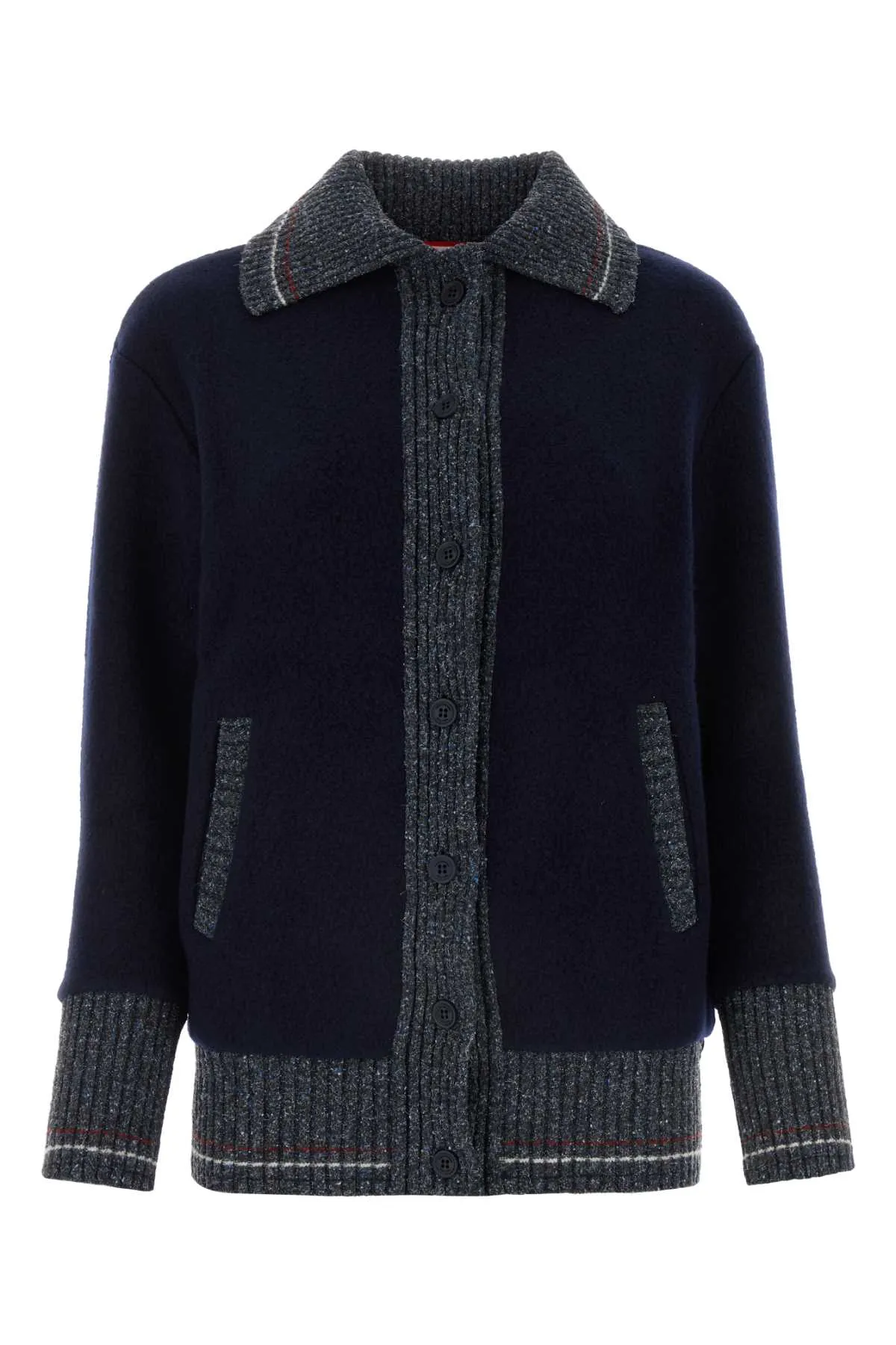 Thom Browne Navy Blue Wool Cardigan