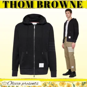 THOM BROWNE  |Silk Street Style Long Sleeves Plain Cotton Logo Designers