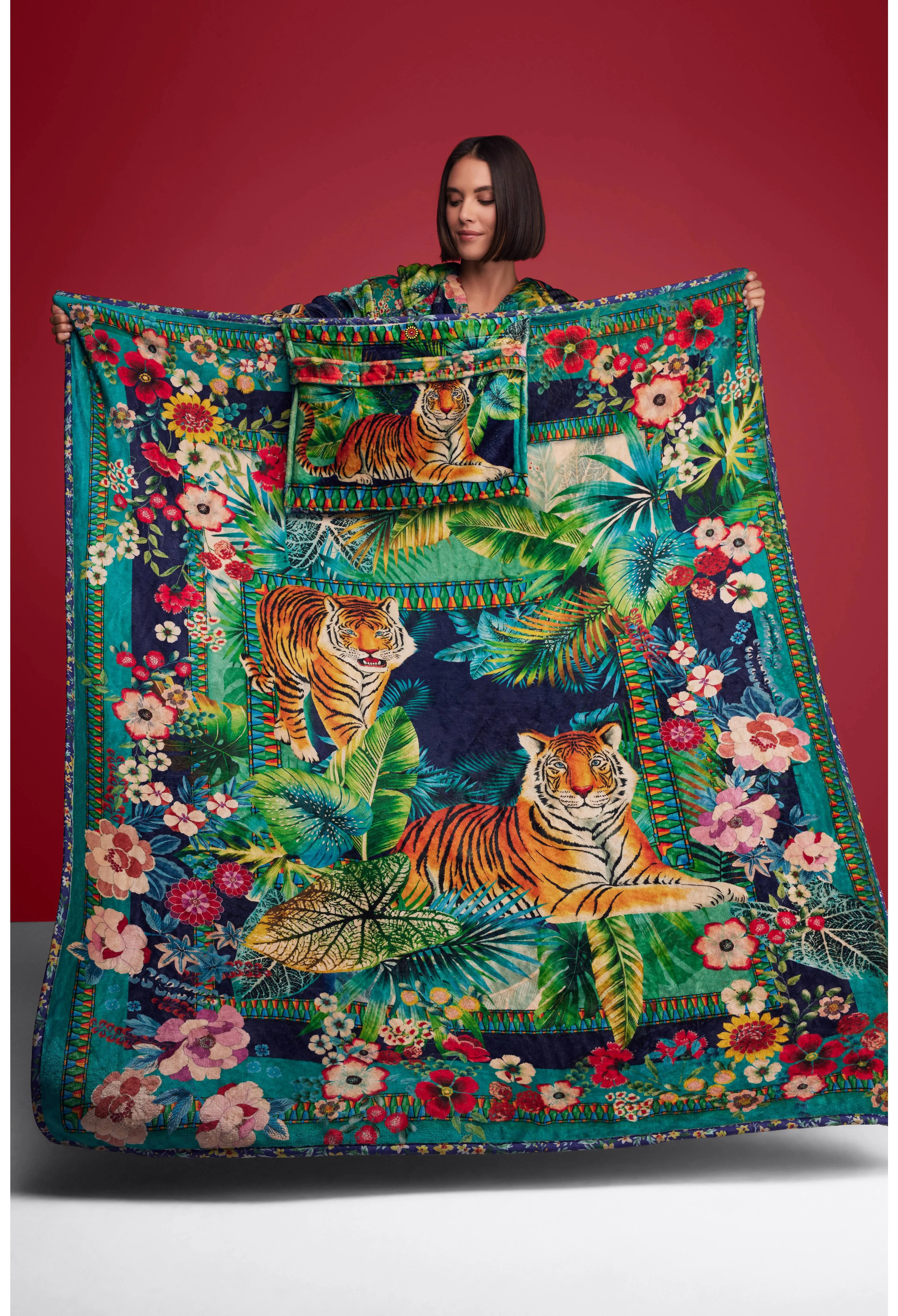 Tigres Travel Blanket by Johnny Was
