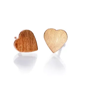 Tiny 14k Gold Heart Stud Earrings