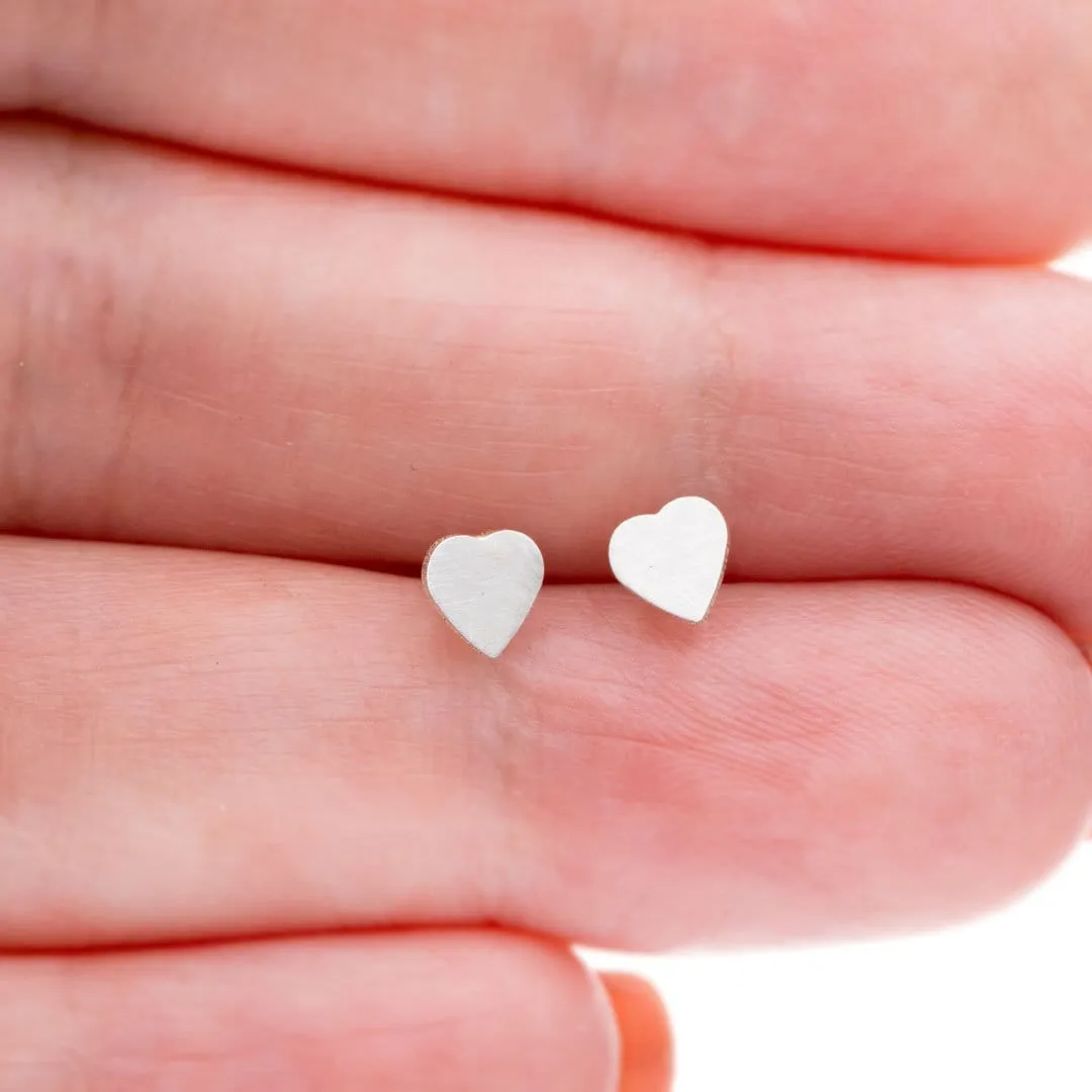 Tiny 14k Gold Heart Stud Earrings