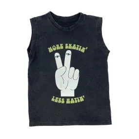 Tiny Whales More Skatin’ Tank Top | Mineral Black