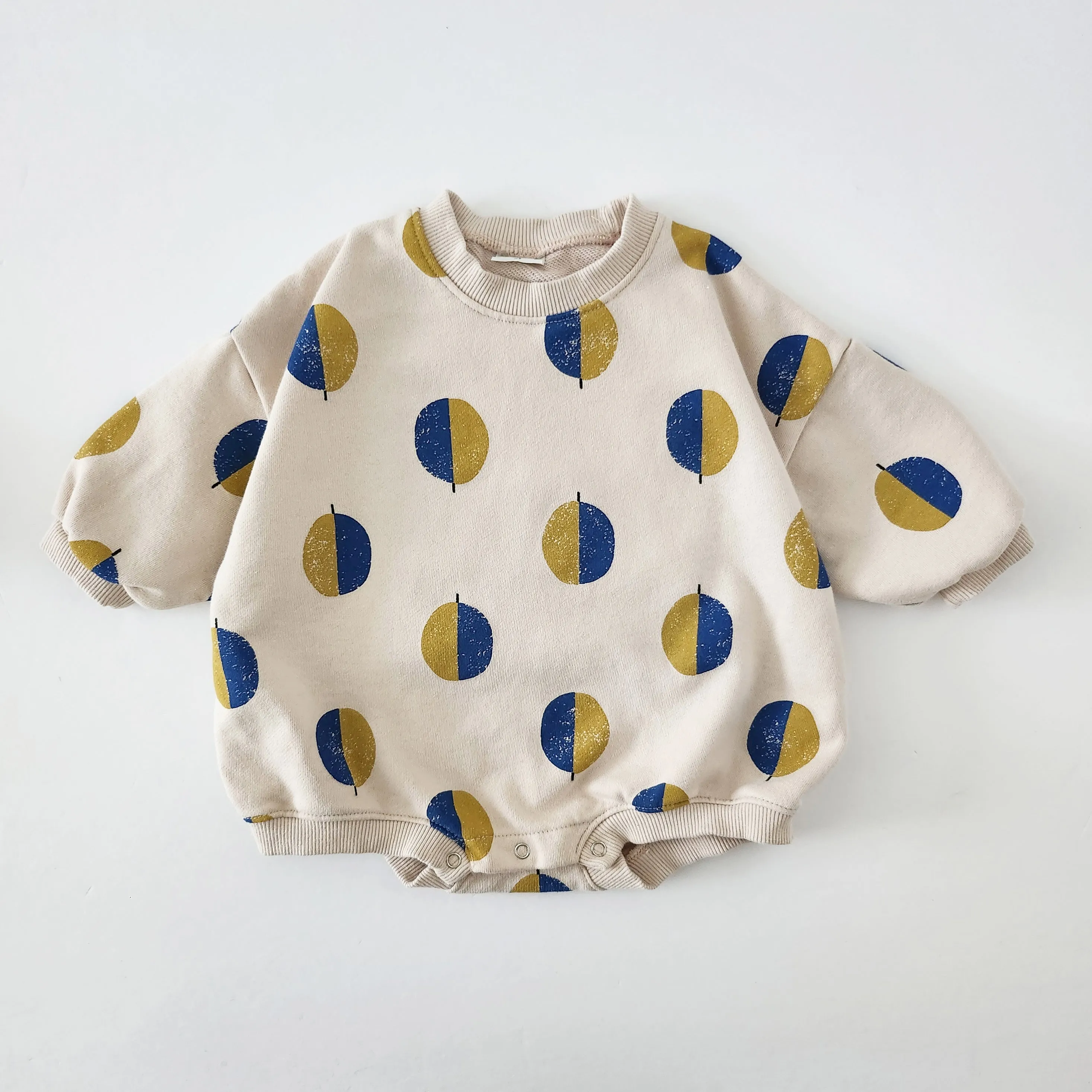 Toddler Balloon Print Sweatshirt Romper  (3m-3y)  - Beige