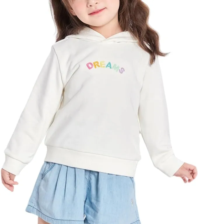 Toddler Girls Cute Unicorn Ears Pullover Hoodie Cotton Letter Print Long Sleeve Sweatshirt