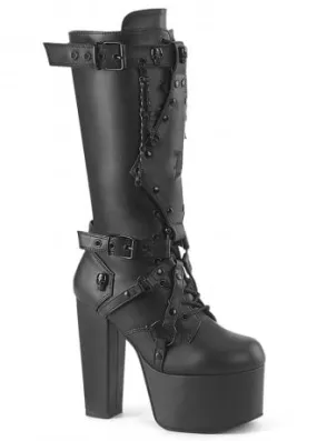 Torment 218 Skull Stud Platform Boot