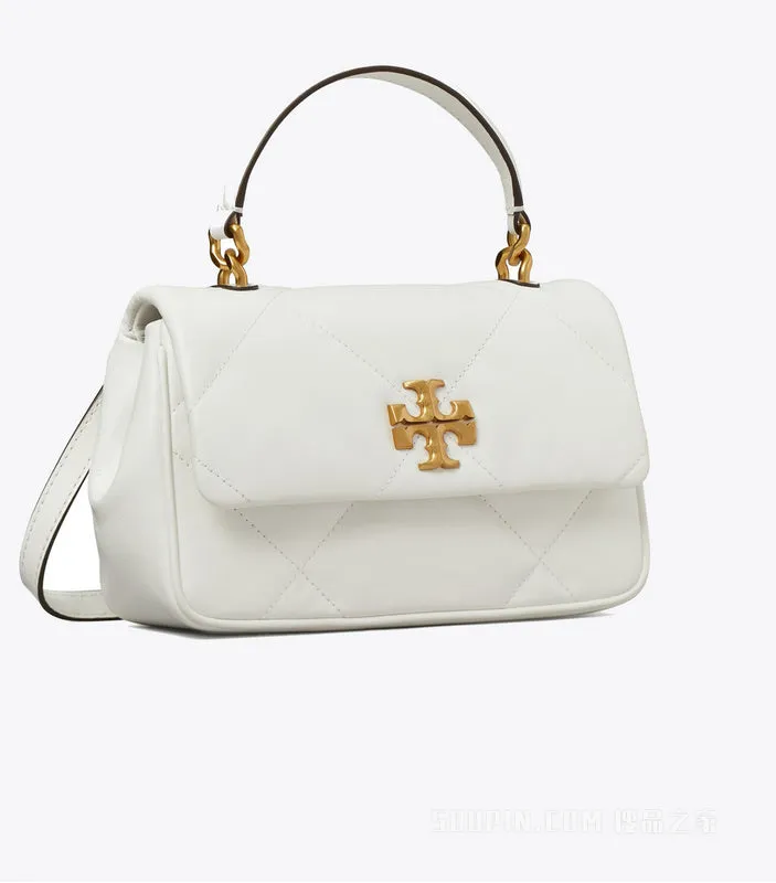 Tory Burch Kira Diamond Quilt Top-Handle Bag Blanc