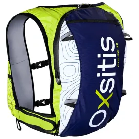 Trail running hydration vest Oxsitis ---Pulse 12 Ultra Bleu Vert