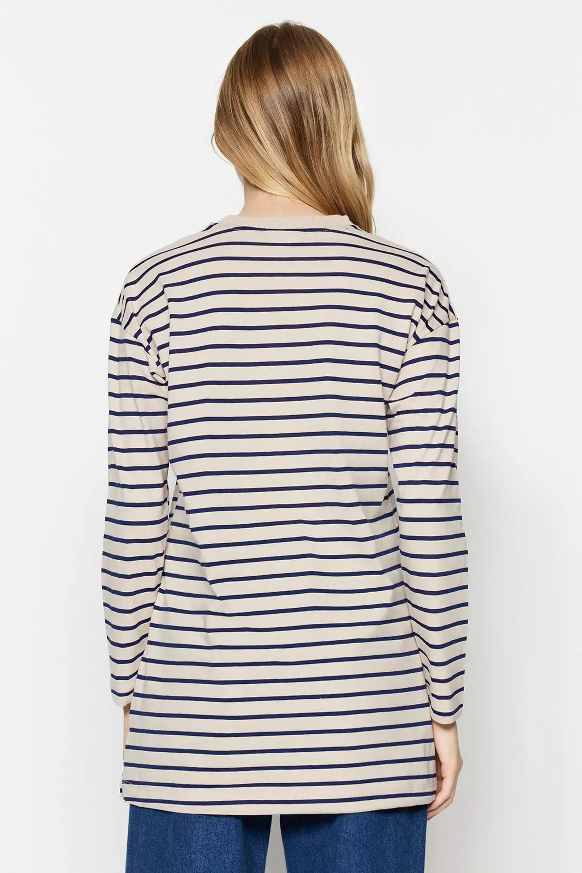 Trendyol MODEST Stripe Knit Tunic Top