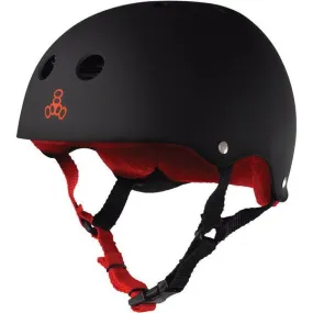 Triple Eight T8 Sweatsaver Helmet Matte Black Rubber - Red