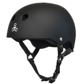 Triple Eight T8 Sweatsaver Helmet Matte Black Rubber- White