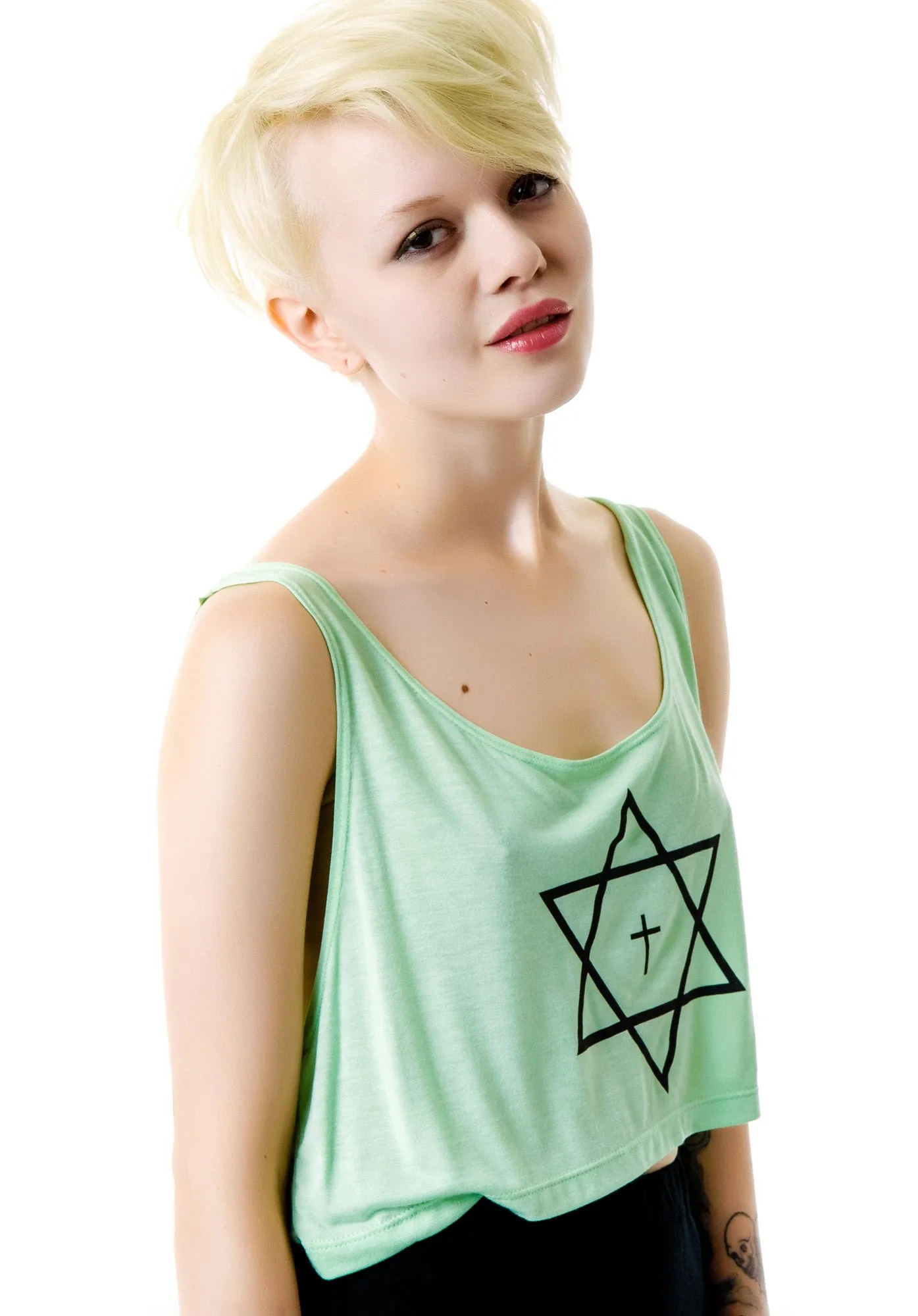 Trippy Cropped Tank Top-