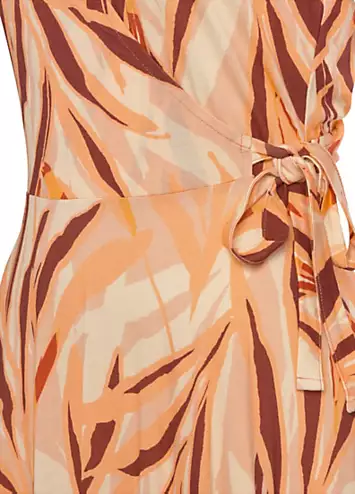 Tropical Jersey Summer Knee-Length Wrap Dress by LASCANA | Look Again