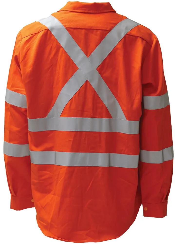 Tuffa Workwear Tuffa SHTIU16 Compliant Shirt - Men - NSW Rail - FR/Arc Rated PPE 2 - Orange - S