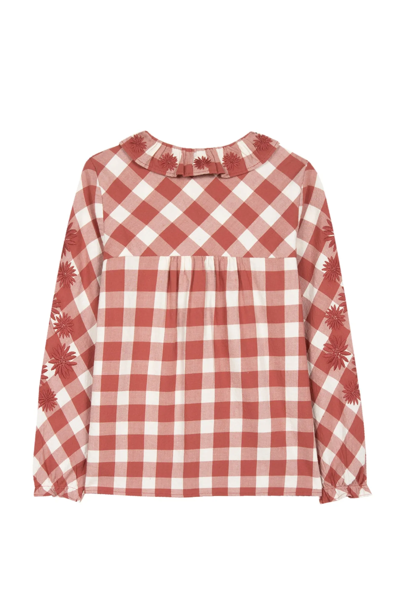 Tunic      terracotta Check two -color     