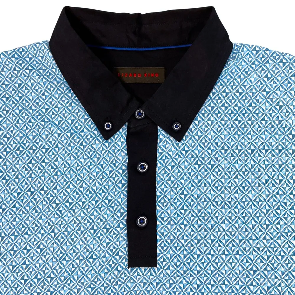 Two Colour Tile Jacquard Polo