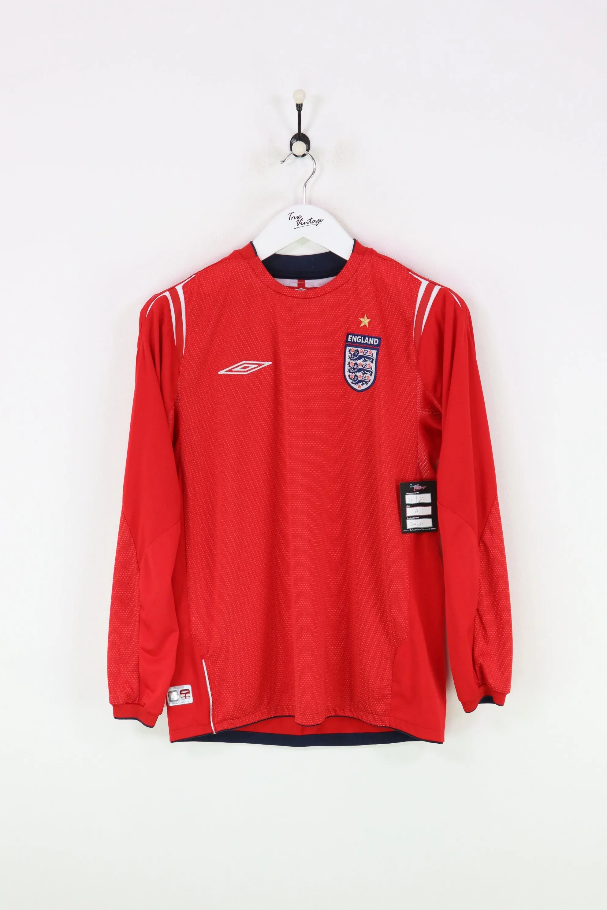 Umbro England L/S Football Shirt Red Medium