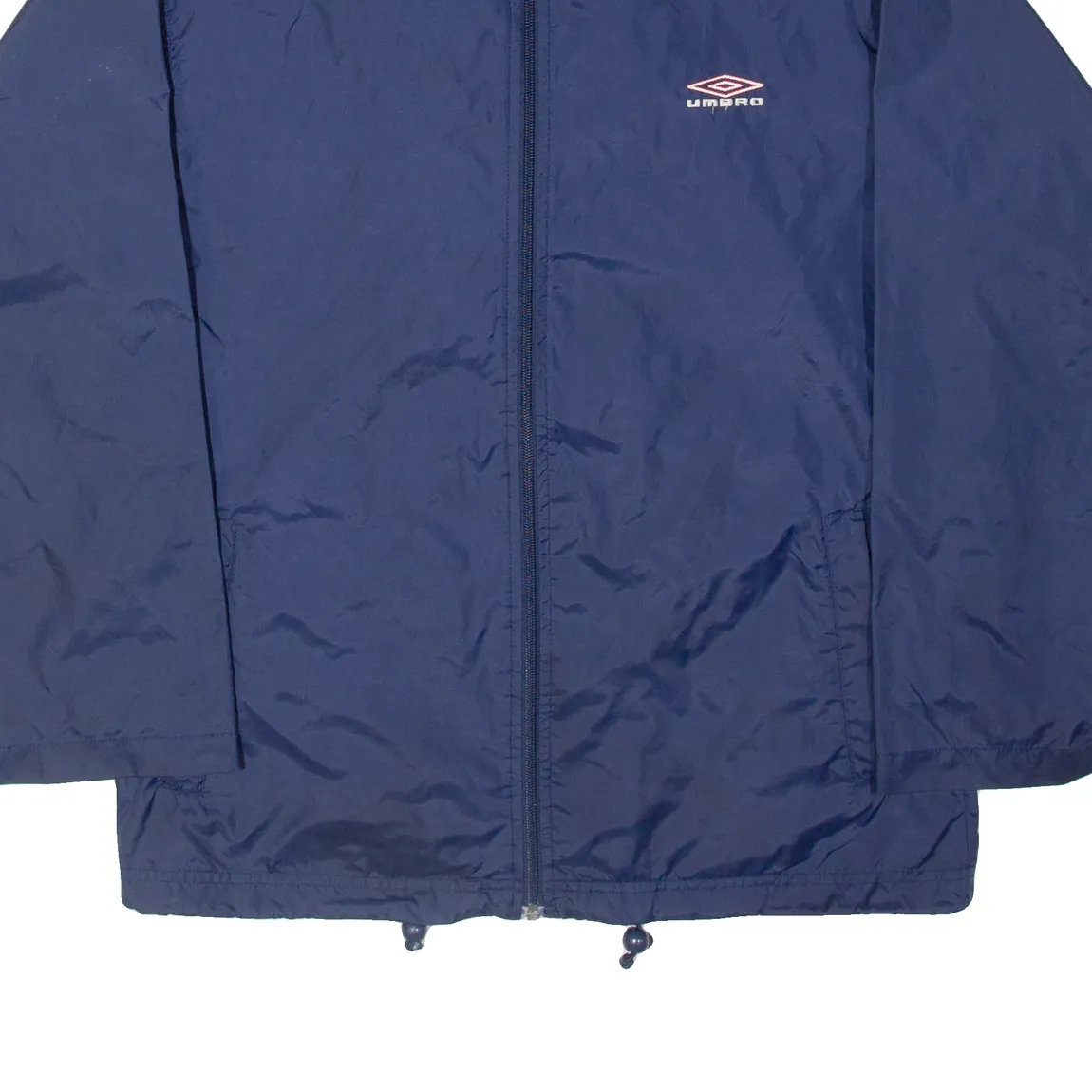 UMBRO Mens Windbreaker Jacket Blue Nylon Hooded S
