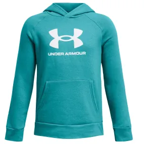 Under Armour Rival Fleece BL Hoodie - Boys - Circuit Teal/White Youth X-Small