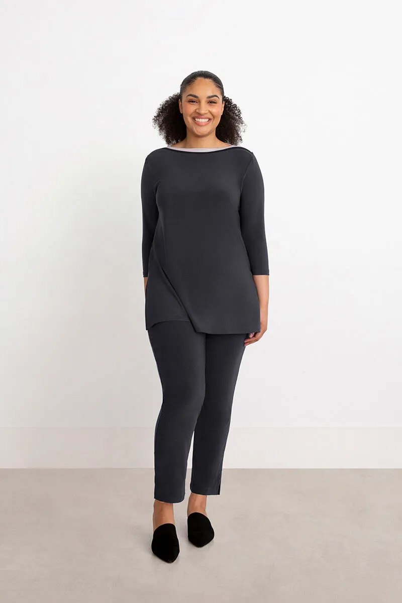 Underline Boat Neck Tunic | Graphite