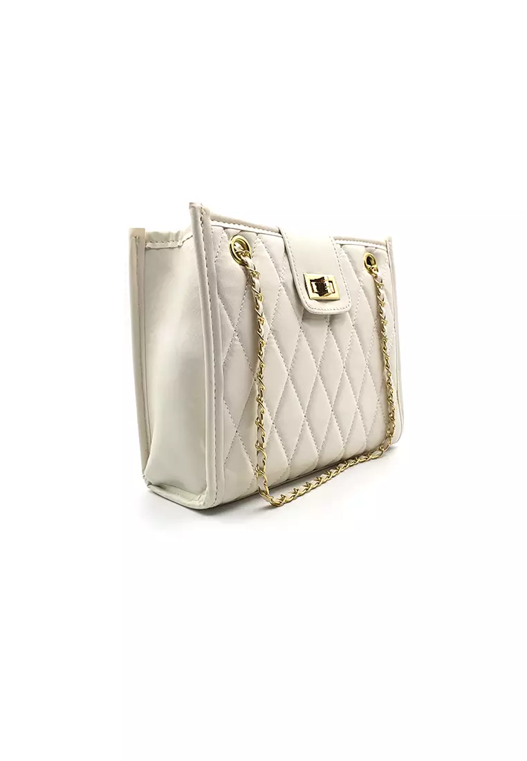 Unifit Unifit White Quilted Shoulder Bag