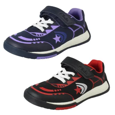 Unisex Childrens Clarks Hook and Loop Casual Trainers - Cica Star Flex K