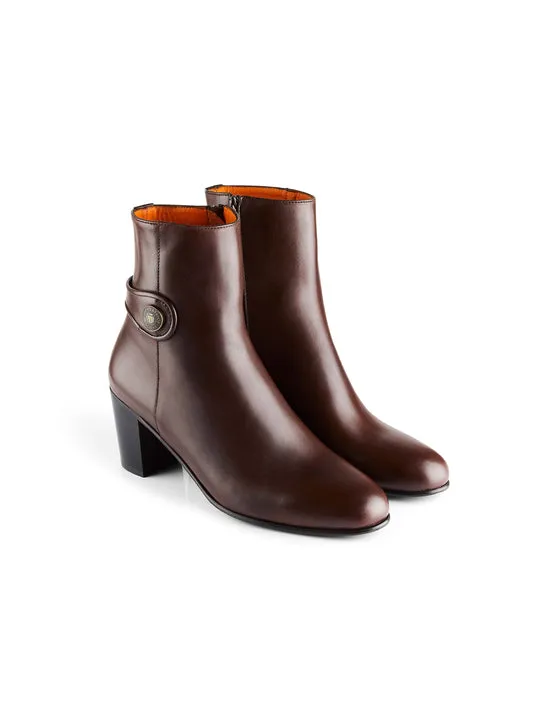 Upton       40% Off   |   Save £106  mahogany leather Heeled Ankle Boots