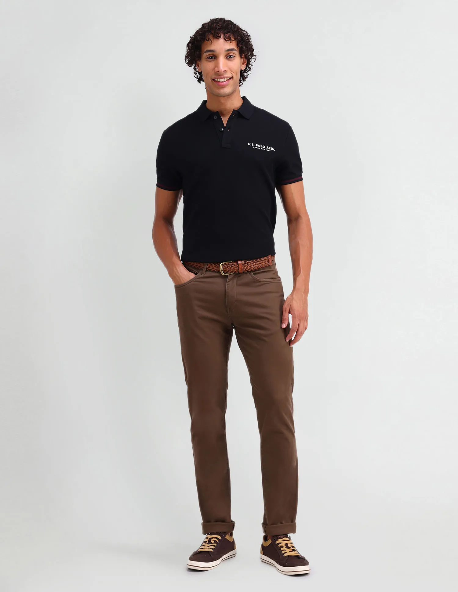 U.S. Polo Assn. Denim Co. Solid Muscle Fit Polo Shirt