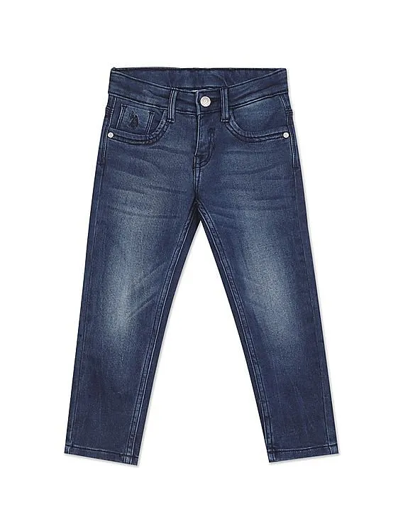 U.S. Polo Assn. Kids Mid Rise Slim Fit Stone Wash Jeans