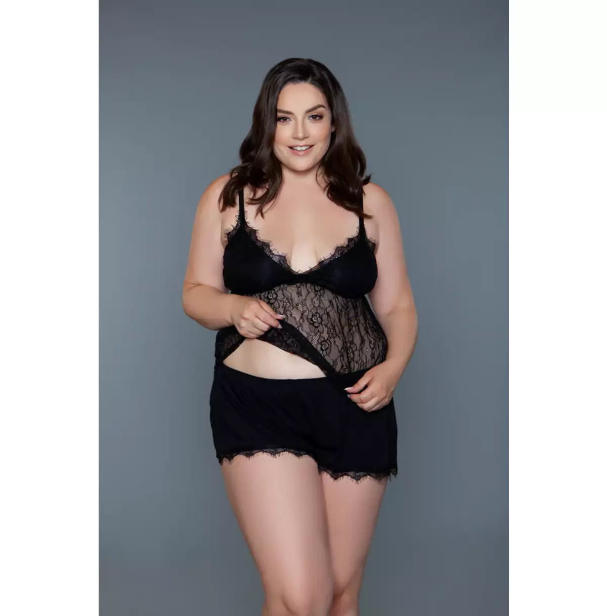 V Neck Adjustable Straps Cami And Short Set Sleepwear