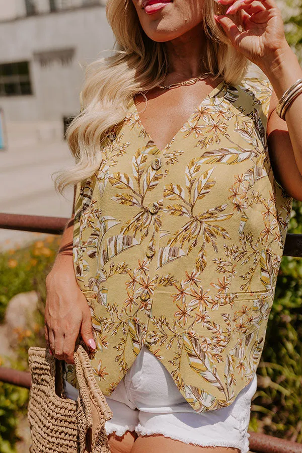 Vacay Bound Linen-Blend Vest Top Curves