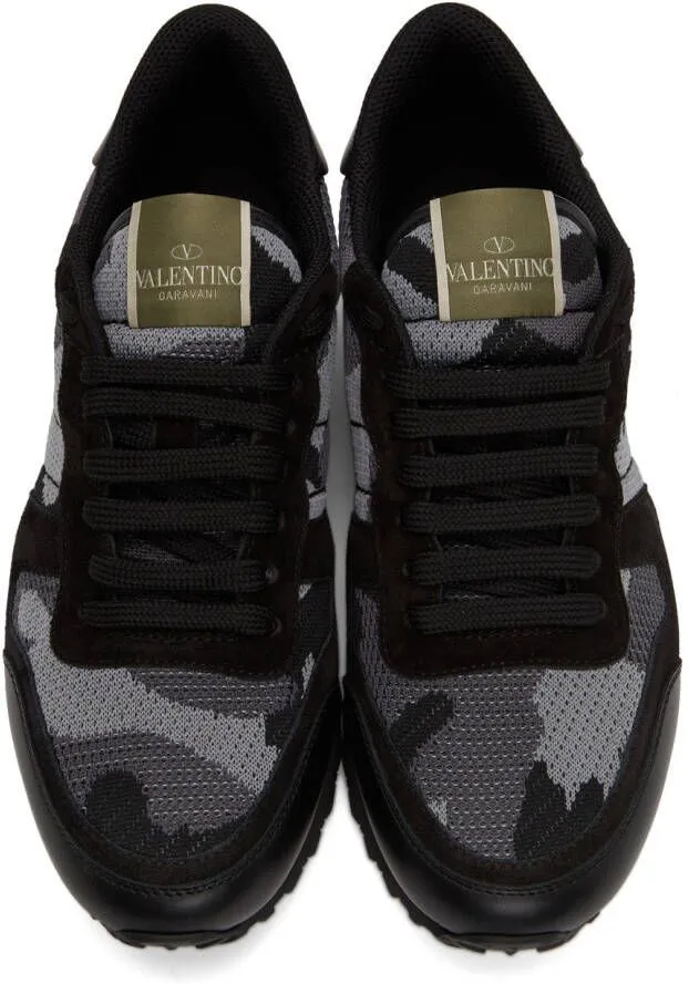 Valentino Garavani Black & Grey Rockrunner Sneakers