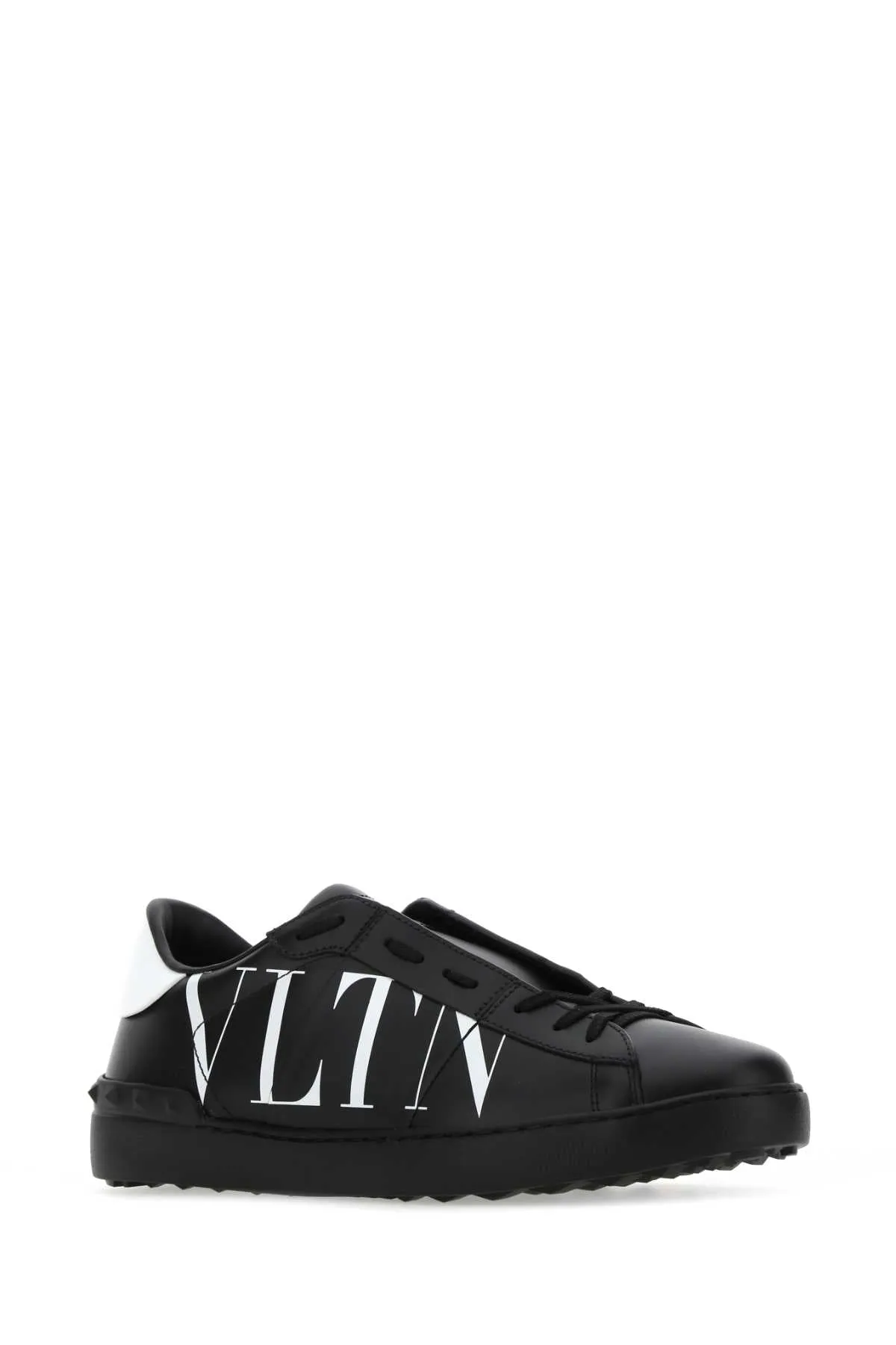Valentino Garavani Black Leather Open Sneakers