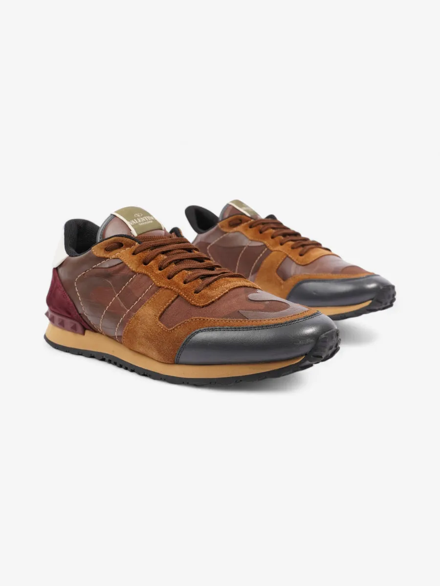 Valentino Rockstud Sneakers Brown / Black / White Suede EU 44 UK 10