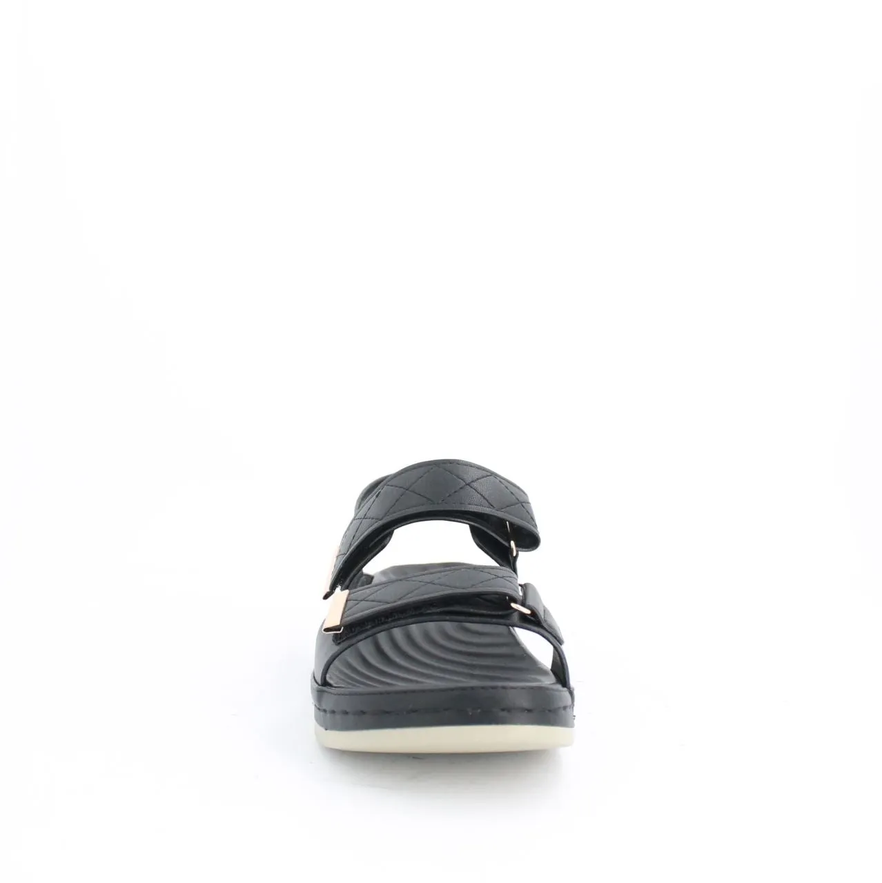 VECEE LOW WEDGE SLINGBACK SANDALS - BLACK