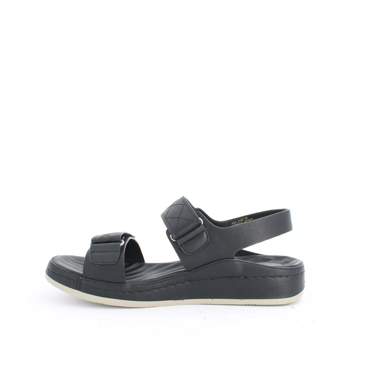 VECEE LOW WEDGE SLINGBACK SANDALS - BLACK