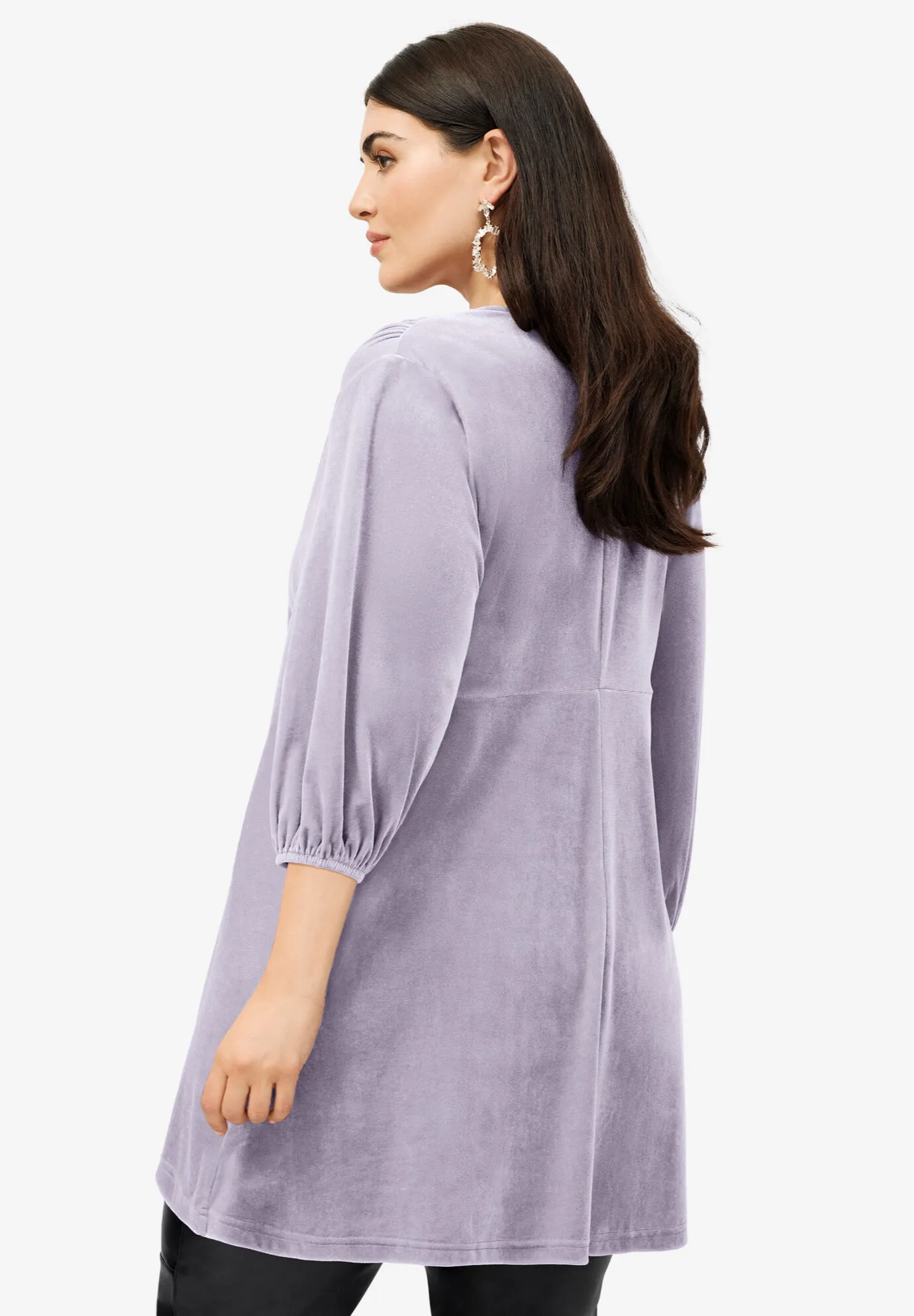 Velour V-Neck Empire Tunic